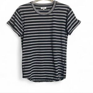 Madewell Black and White Striped Short Sleeve Tee